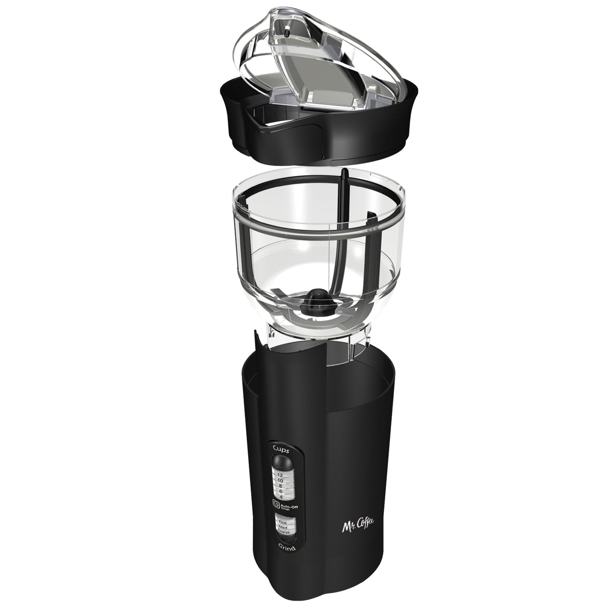 Mr. Coffee Mr. Coffee 12 Cup Electric Coffee Grinder with Multi Settings, Black, 3 Speed - IDS77