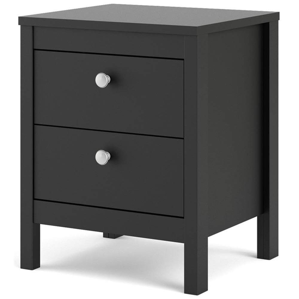 Tvilum Tvilum, Black Matte Madrid 2 Drawer Nightstand