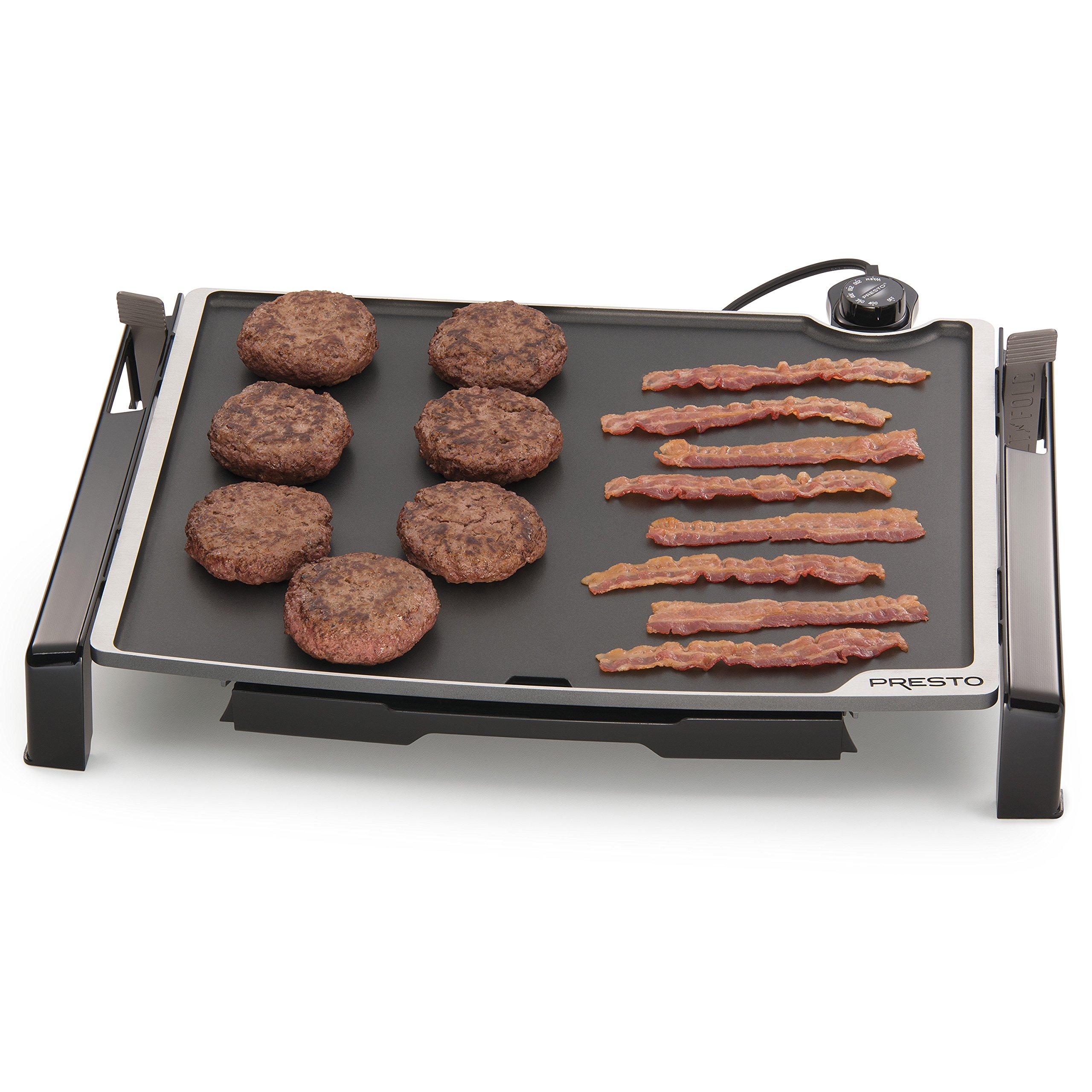 Presto Presto 07073 Electric Tilt-N-fold Griddle, 19\", Black & 06852 16-Inch Electric Skillet with Glass Cover