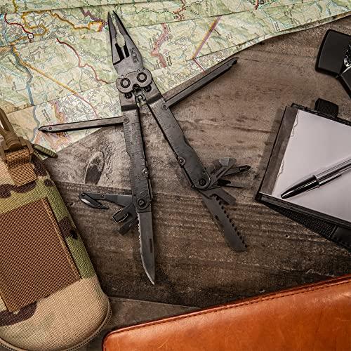 SOG SOG Powerlock V-Cutter- Multi-Tool Pocket Utility Tool Set with 18 Specialty Tools for Heavy-Duty Field Use and Nylon Carrying Pouch (B63N-CP)