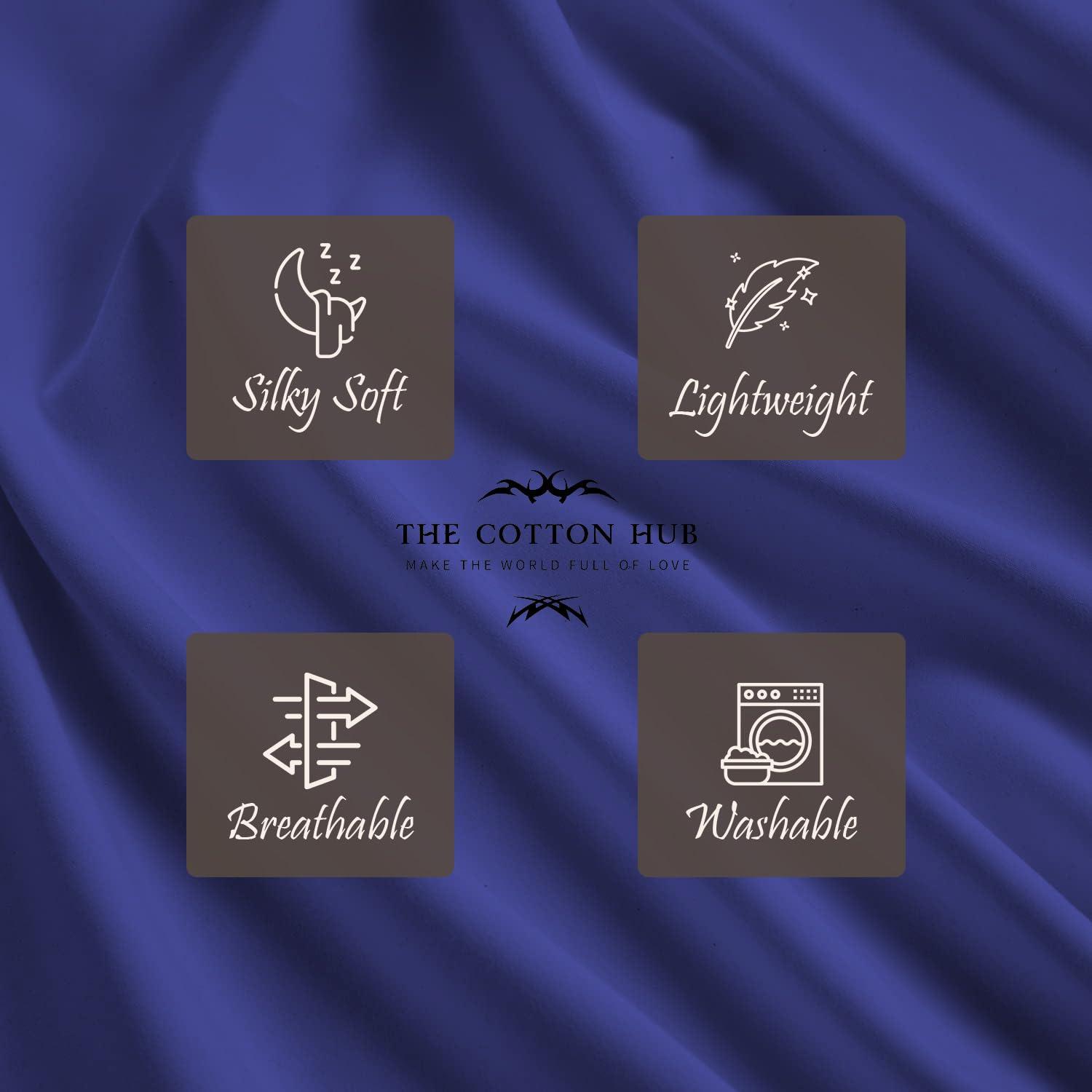 The Cotton Hub Grand King Size 4-Piece Sheet Set 1000 Thread Count Luxury Certified 100% Pima Cotton Bed Sheets fits up to 10-12 inch Deep Pocket (Solid, Royal Blue)