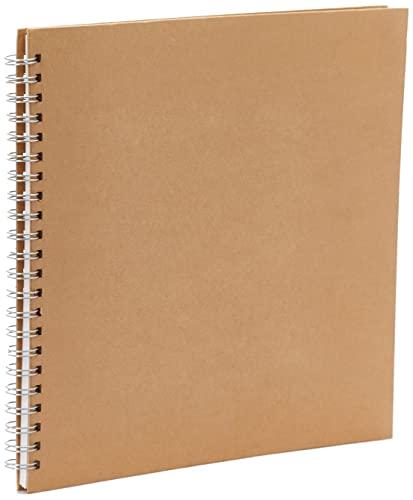 RAYHER HOBBY Rayher Spiral Bound Scrapbook with Plain White Paper Pages, Hardcover Memory Book, Square Album in The Size 30x30cm, 30 Coated Pages, 8168800