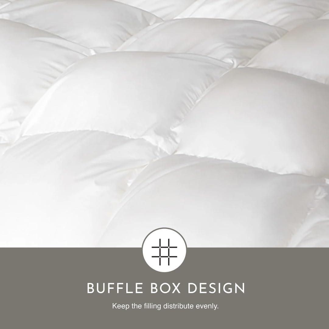 linens delight Highland Feather Tencel Organic Cotton Shell White Down Comforter 725 Super Fill Power Fluffy Duvet Insert Manufactured in Canada Ultra-Soft Lightweight (All Season, King)