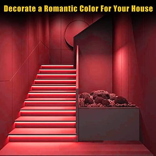 YM E-Bright EverBright Red Led Strip Lights, 5M /16.4Ft 600SMD Waterproof IP68 Flexible Led Light Strip for Undercar Lighting Kits House Bedroom Kitchen TV Party Light Decoration with 5A Power Adapter