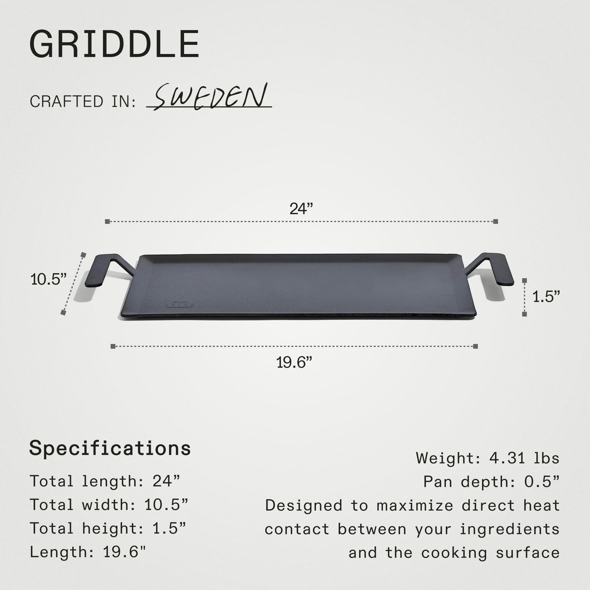 Made In Made In Cookware - Carbon Steel Griddle - (Like Cast Iron, but Better) - Professional Cookware - Crafted in Sweden - Induction Compatible