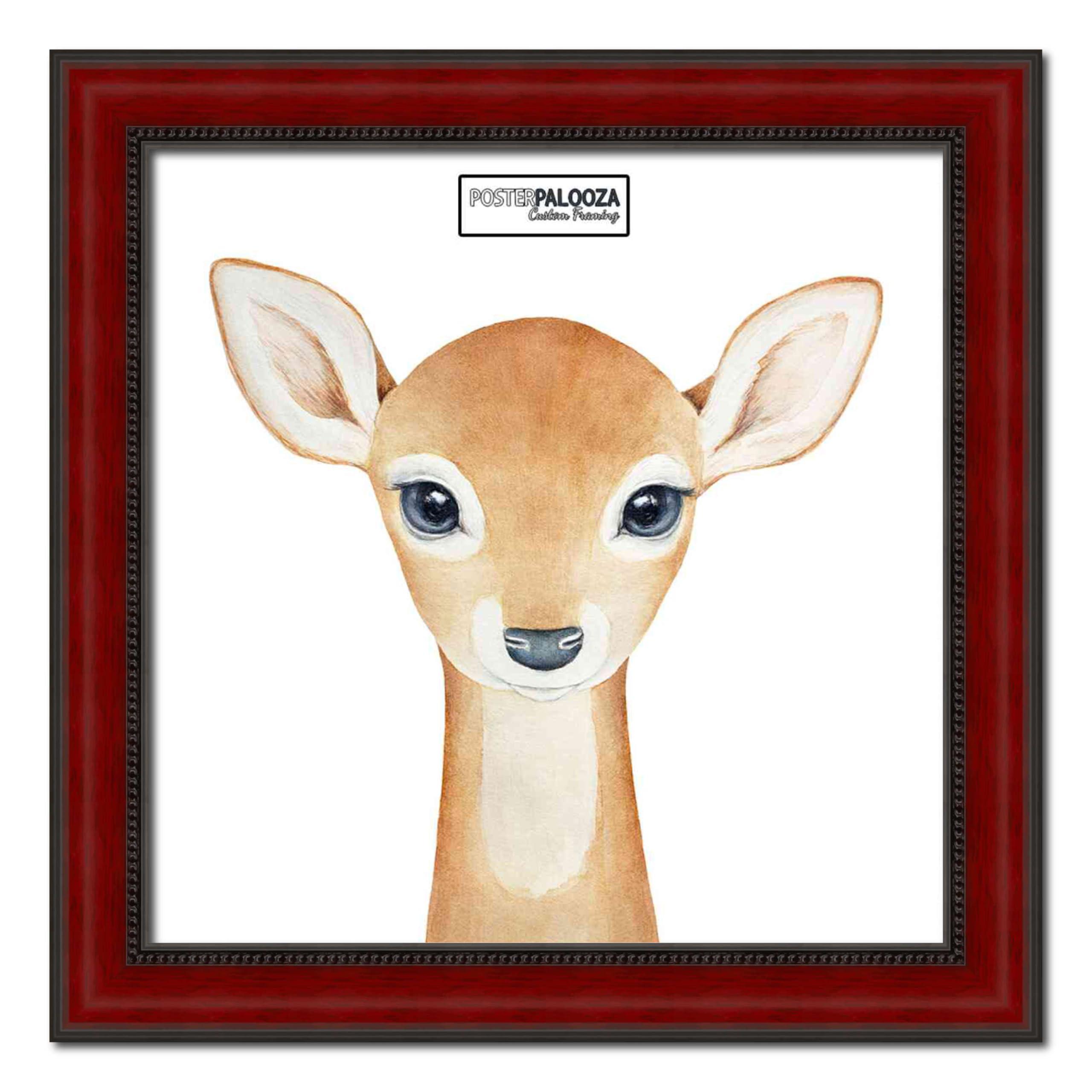 Poster Palooza Poster Palooza 12x20 Frame Brown Cherry Solid Wood Picture Frame | 1.75 Inch Moulding Width | with UV Acrylic Plexiglass, Foam Board Backing & Hanging Hardware Included