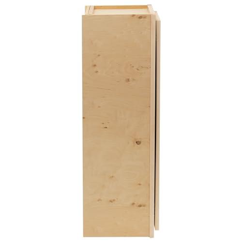 Quicklock Cabinets Quicklock RTA (Ready-to-Assemble) 42" Tall Wall Kitchen Cabinets - Shaker Style | 100% Hardwood | Made in America | Soft Close Hardware (Raw Maple, 12" D x 15" W x 42" H)