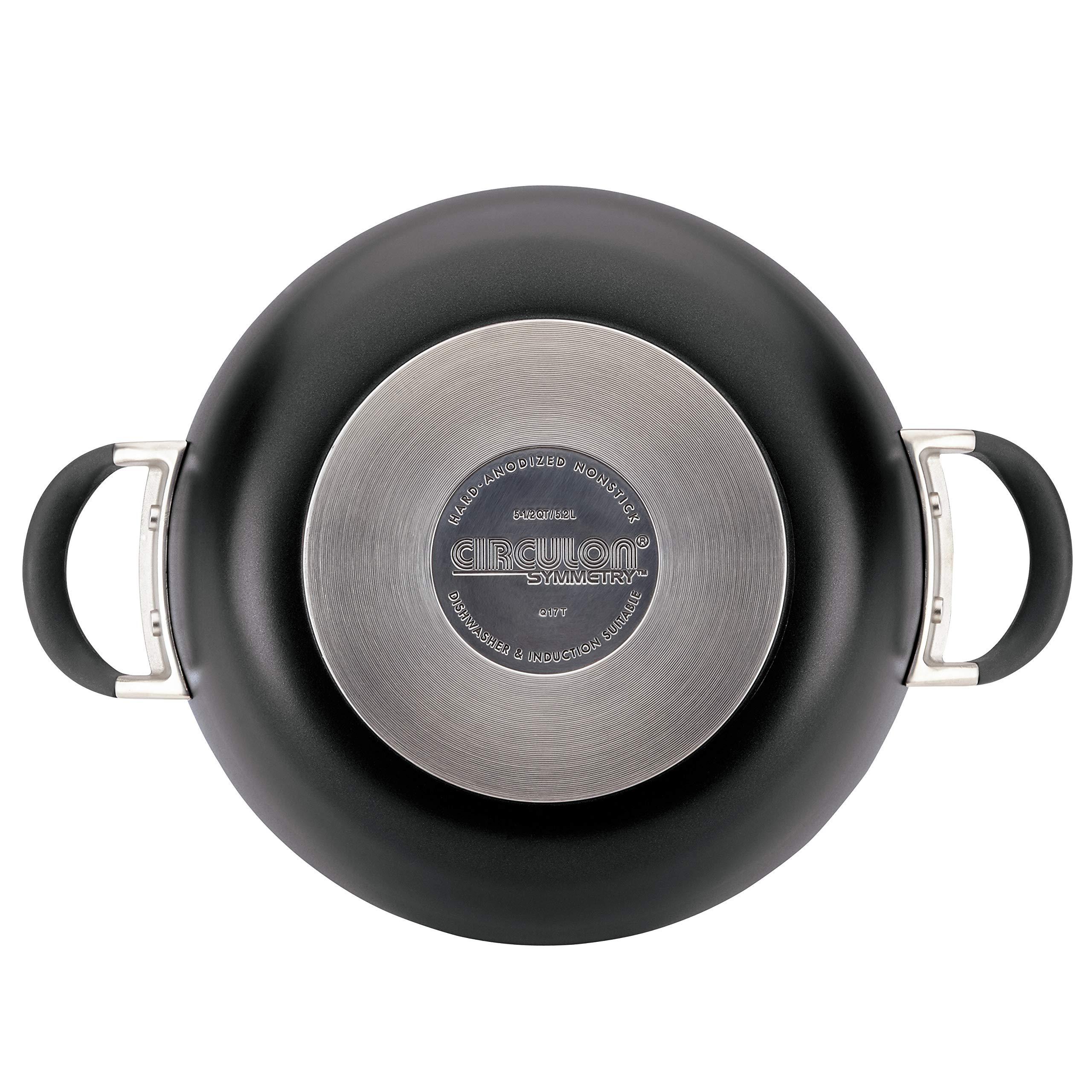 Circulon Circulon Symmetry Hard Anodized Nonstick Casserole Dish/Casserole Pan with Lid - 5.5 Quart, Black