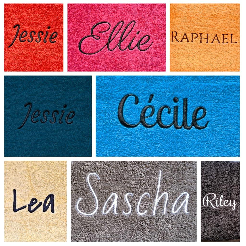 Pet-Jos Generic 4 pieces Personalised Bath Towel and Hand Towel with Name Beautifully Embroidered Name Custom Towel 4 Pack Cotton Towel Set Personalized Gift (Orange)