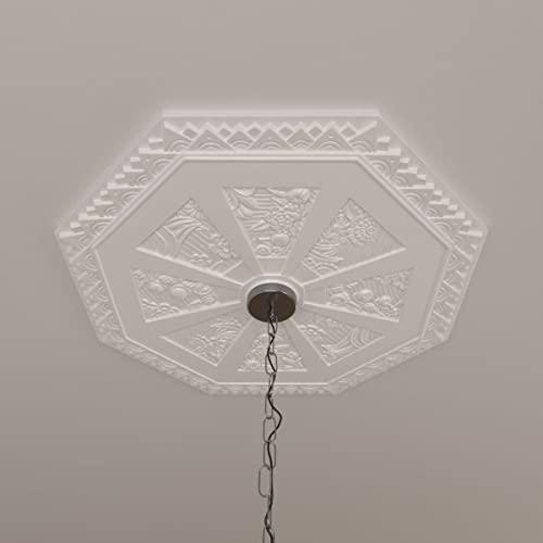 Ekena Millwork Ekena Millwork CM30SP Spring Octagonal Ceiling Medallion, 29 1/8"OD x 2 1/4"ID x 1 1/8"P, Factory Primed
