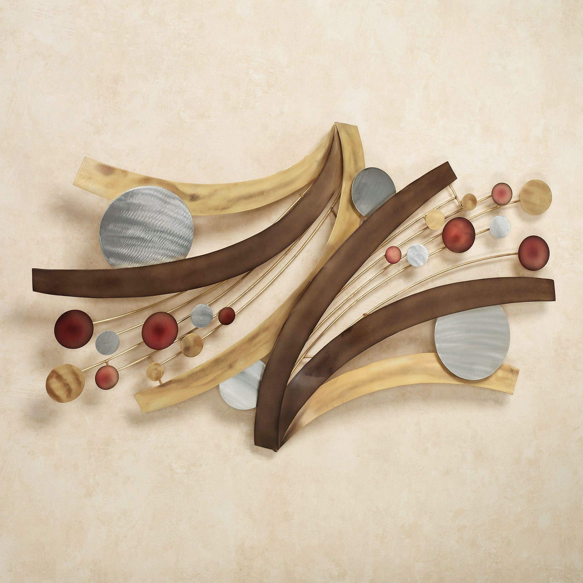 Touch of Class Touch of Class Influence Abstract Metal Wall Sculpture - Multi Metallic - Handcrafted Steel - Bronze, Gold, Silver, Copper - Contemporary Style Art - Circular Designs - Modern Decor for Bedroom