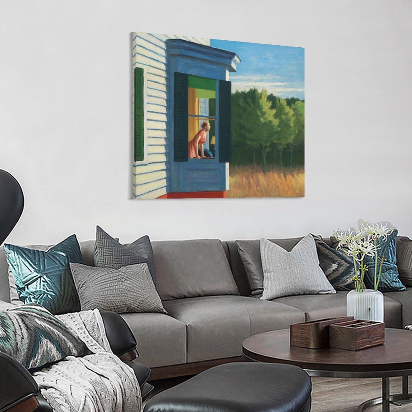 Generic Edward Hopper Prints - Cape Cod Morning Wall Art Poster Wall Art Picture Frame Painting Poster Canvas Print Posters Artworks Bedroom Living Room Decor 20x20inch(50x50cm)