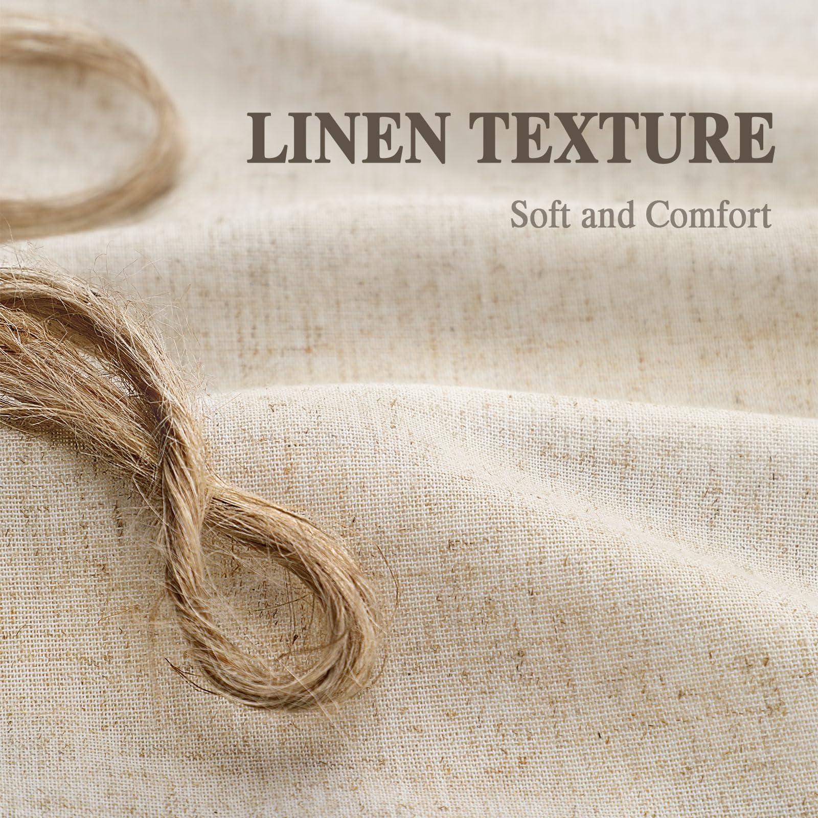 Awellife Awellife Extra Long Shower Curtain for Bathroom 84 Inch Shower Curtain Button Farmhouse Shower Curtain Beige Linen and Cotton Woven Fabric Pleated Brown Stripe Country Rustic Style