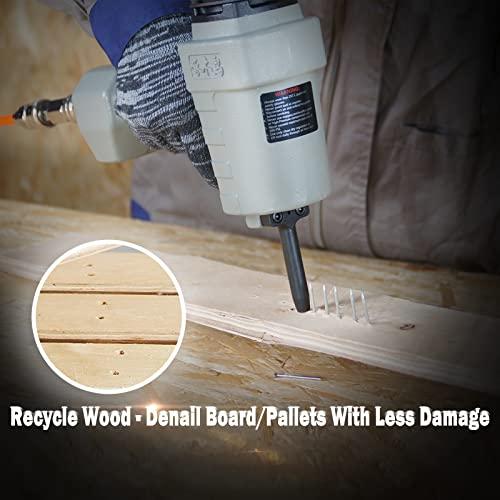 KAMSIN Woodpecker WTB60 Pneumatic Nails Puller Air Punch Nailer Air Power Nail Remover Gun Nail Puncher Heavy Duty Denailer Gun Denailer Tool, Nail Pusher for Recycling/Removing Nails less than 0.197(5mm)
