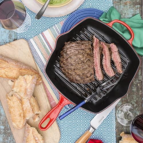 Le Creuset Le Creuset Enameled Cast Iron Signature Square Skillet Grill, 10.25", Cerise