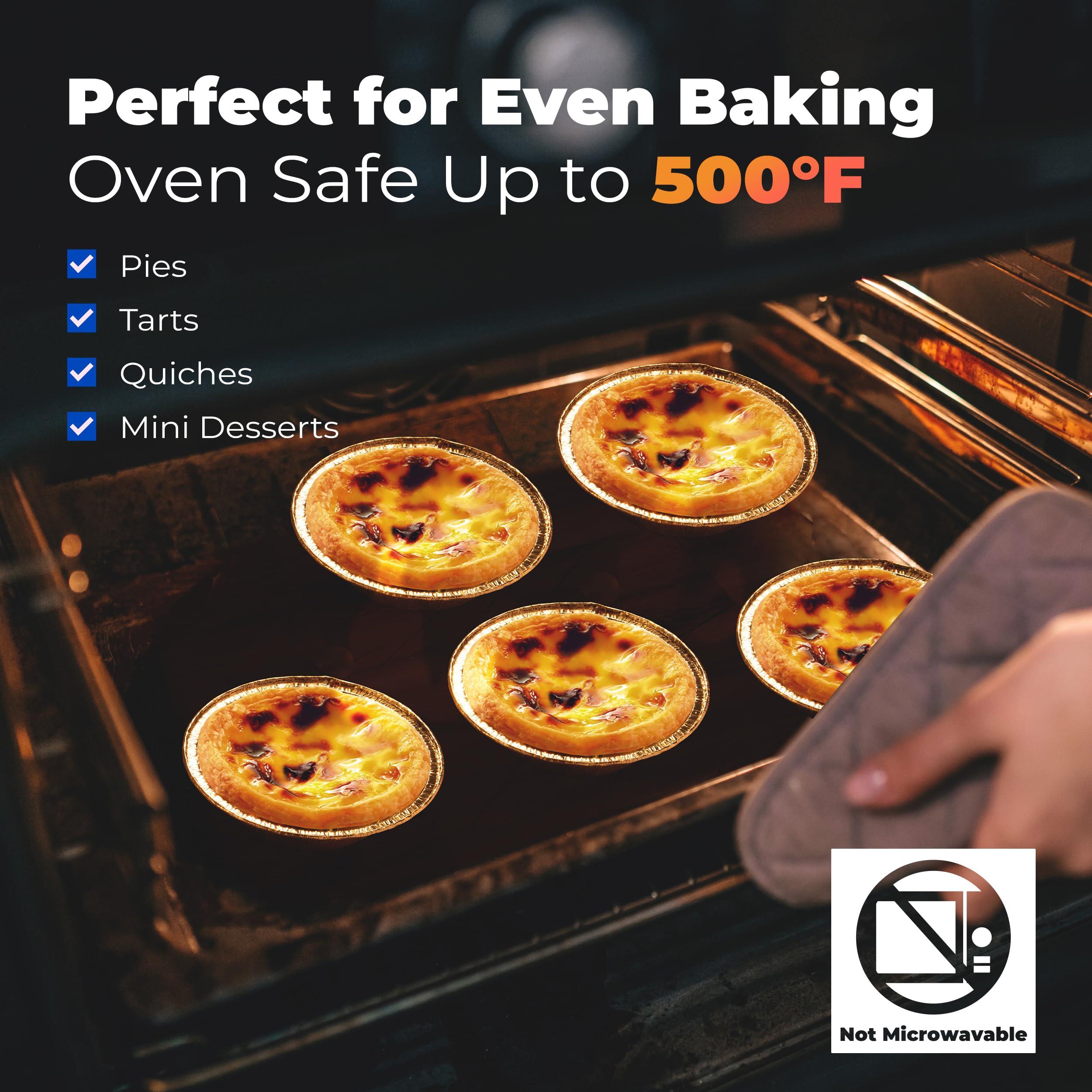 Fit Meal Prep Fit Meal Prep 100 Pack 5 Aluminum Foil Pie Pans, 5 inch Disposable Aluminum Baking Pie Pan, Deep Foil To Go Food Storage Containers Freezer Safe for Catering, Packaging