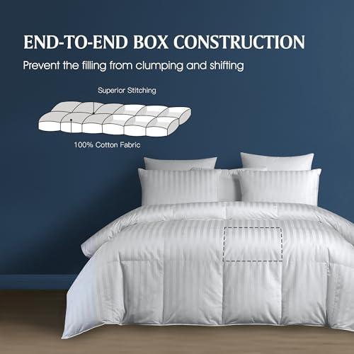 Blue Ridge Home Fashions Blue Ridge Home Fashions 350 Thread Count Cotton Damask Down Alternative Comforter, King, White