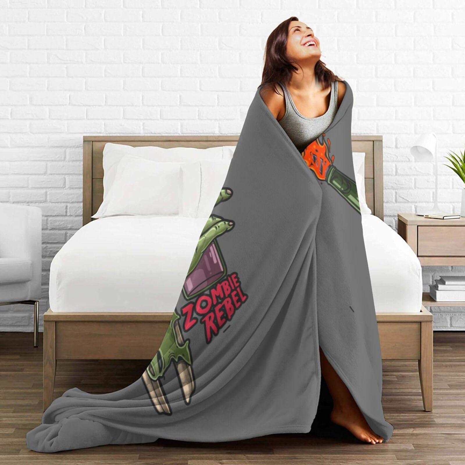 SIYTUAU Zombie Rebel Throw Blanket for Couch 50\"x40\" Cozy Soft Sofa Chair Bed Throw Blankets Flannel Blanket