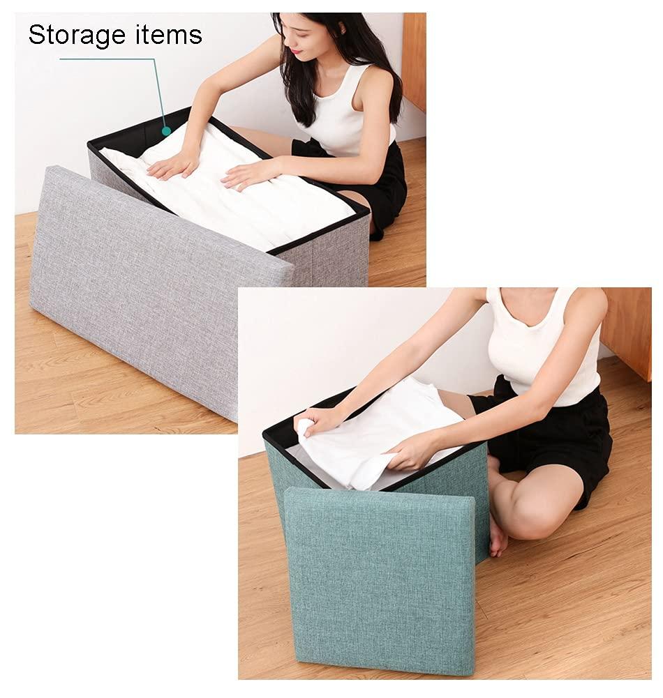 yangjie Storage Ottoman Cube Foot Stools and Ottomans with Storage Ottoman Footstool Toy Footrest Step Stool Folding Ottoman Cube Seat for Space Saving Comfortable Seat (Color : Pink, Size : 76X38X38cm)