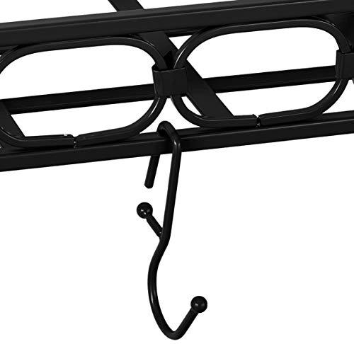 Old Dutch International Old Dutch International Wall-Mount Bookshelf Pot Rack with 8 Hooks, Medium, Matte Black