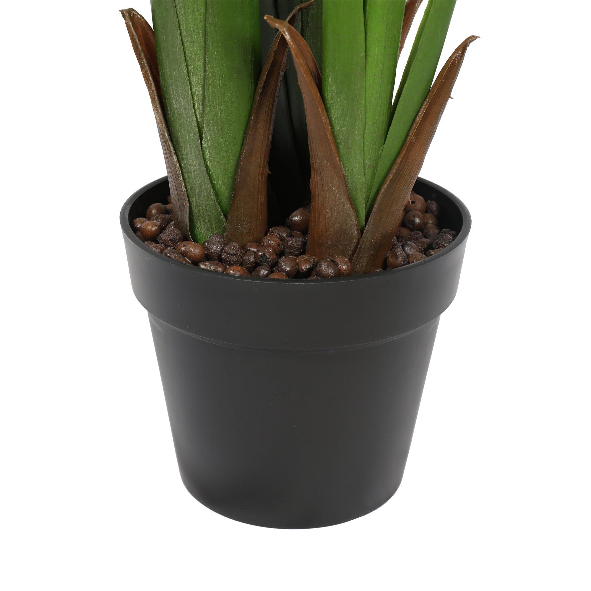 SilksAreForever 5'9" Triple Trunk Silk Travelers Palm Tree w/Pot -Green