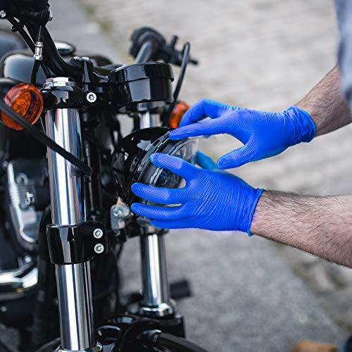 GLOVEWORKS GLOVEWORKS HD Royal Blue Nitrile Industrial Disposable Gloves, 6 Mil, Latex-Free, Raised Diamond Texture, Large, Box of 100