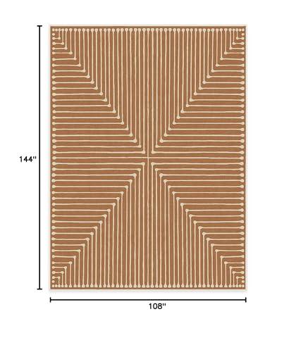 RUGGABLE RUGGABLE x Jonathan Adler Washable 9x12 Large Area Rug, Inkdrop Copper, Premium Modern Rugs for Living Room, Bedroom, Kitchen, Office, Classroom with Gripper Non Slip Pad