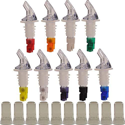 Tiger Chef Tiger Chef 12-Pack Plastic Measured Liquor Pourer without Collar, 1 Ounce Red, Precision Wine Bottle Pour Spout with Pourer Dust Covers
