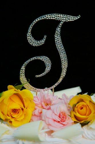 Unik Occasions Crystal Monogram Wedding Cake Topper Large Letter F