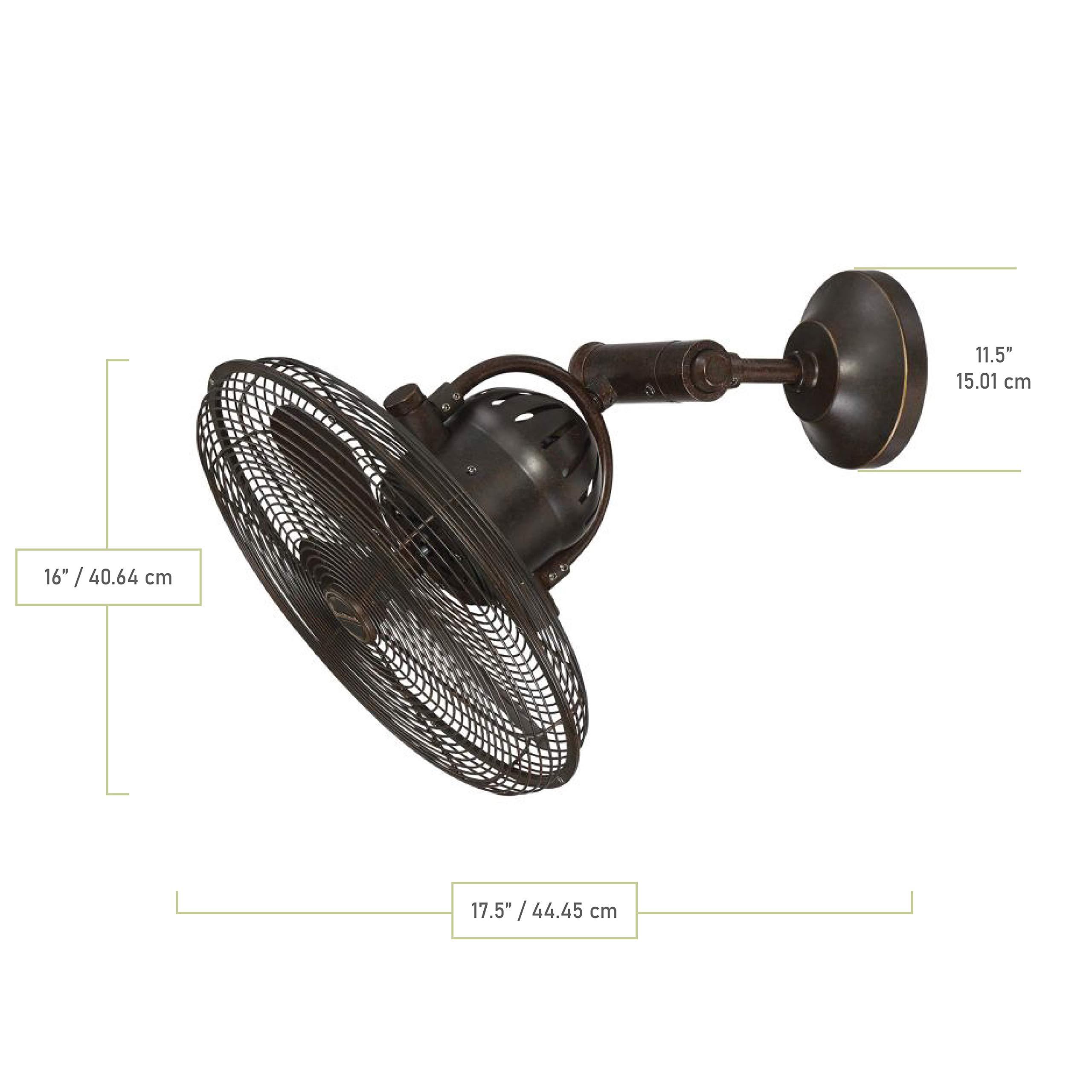 Craftmade Outdoor Wall Mount Fan by by Craftmade BW414AG3 Bellows IV 16 Inch Patio Fans Oscillating with Wall Control, Aged Bronze Textured