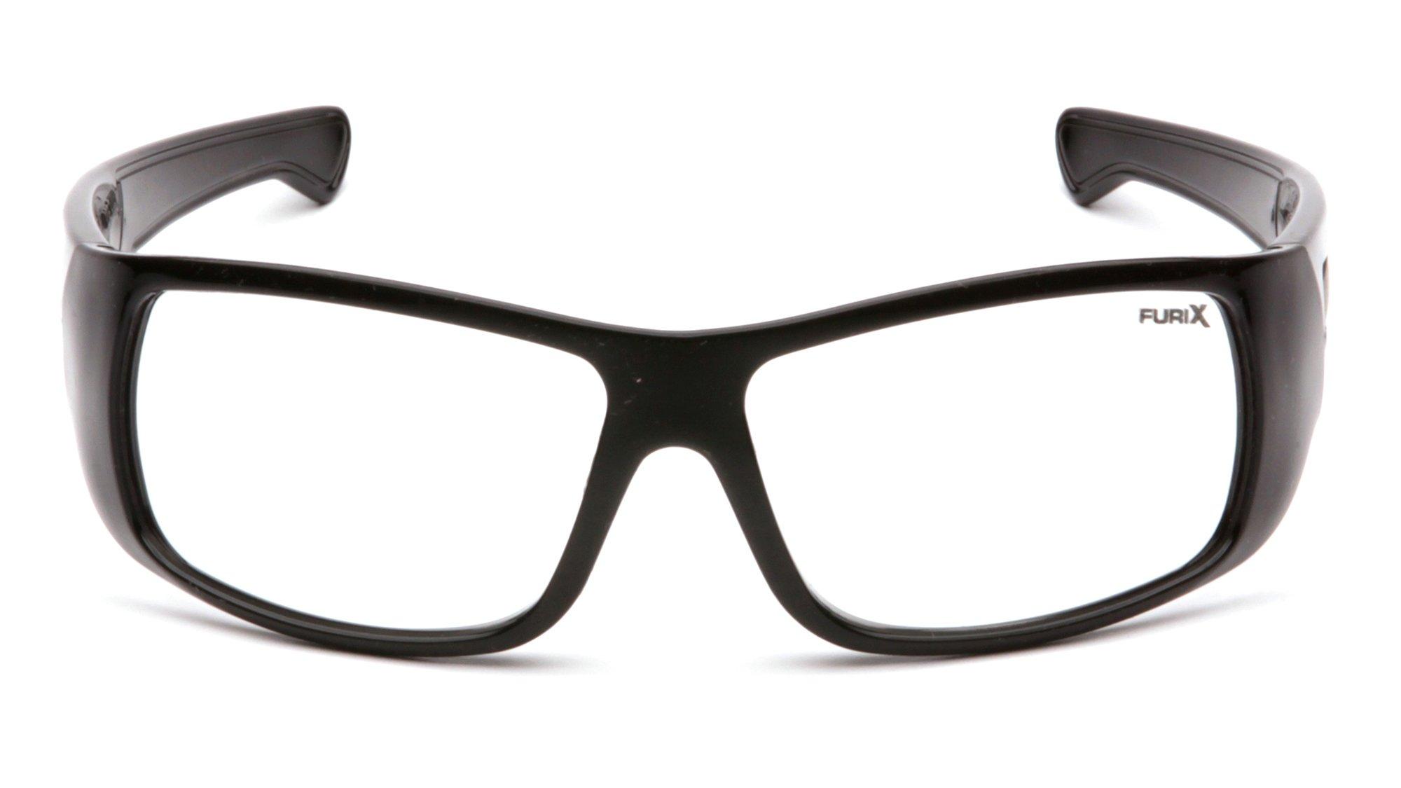 Pyramex Safety Pyramex Safety Furix Safety Glasses, Black Frame/Clear Anti-Fog, one size