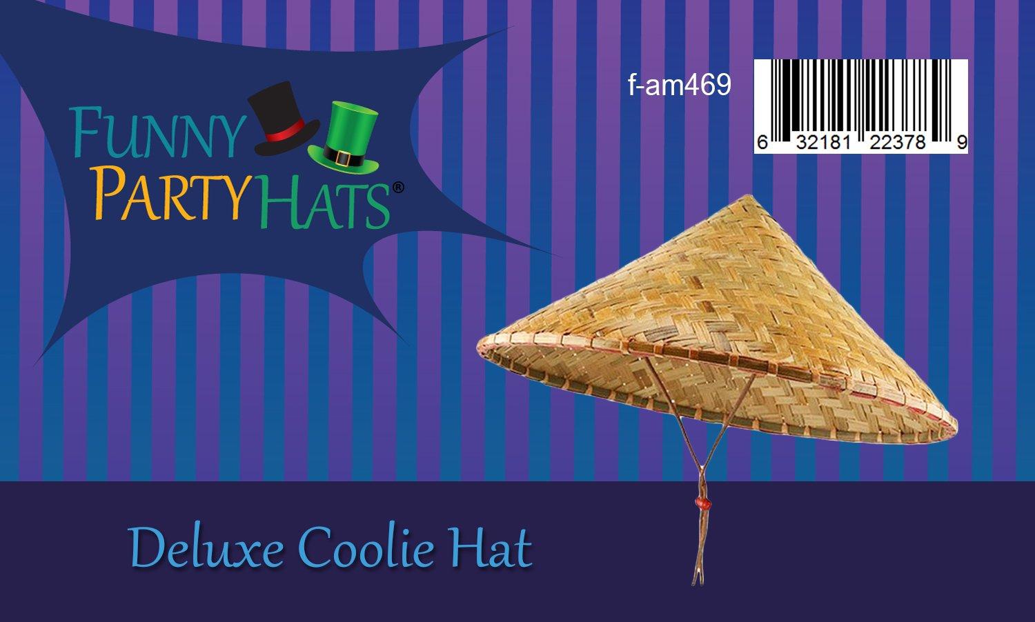 Funny Party Hats Funny Party Hats Asian Conical Hat - Rice Farmer Hat With Bamboo Design
