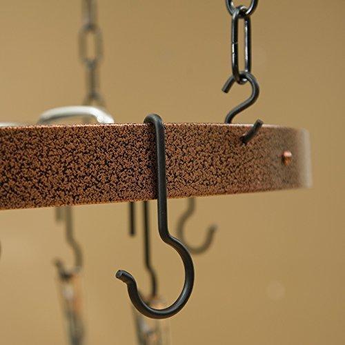 Rogar Rogar Hammered Steel and Chrome Oval Pot Rack with Grid 37.5-in.