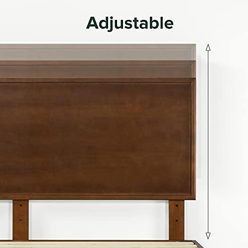 Zinus ZINUS Raymond Wood Platform Bed Frame with Adjustable Wood Headboard, Solid Wood Foundation, Wood Slat Support, No Box Spring Needed, Easy Assembly, King, Brown