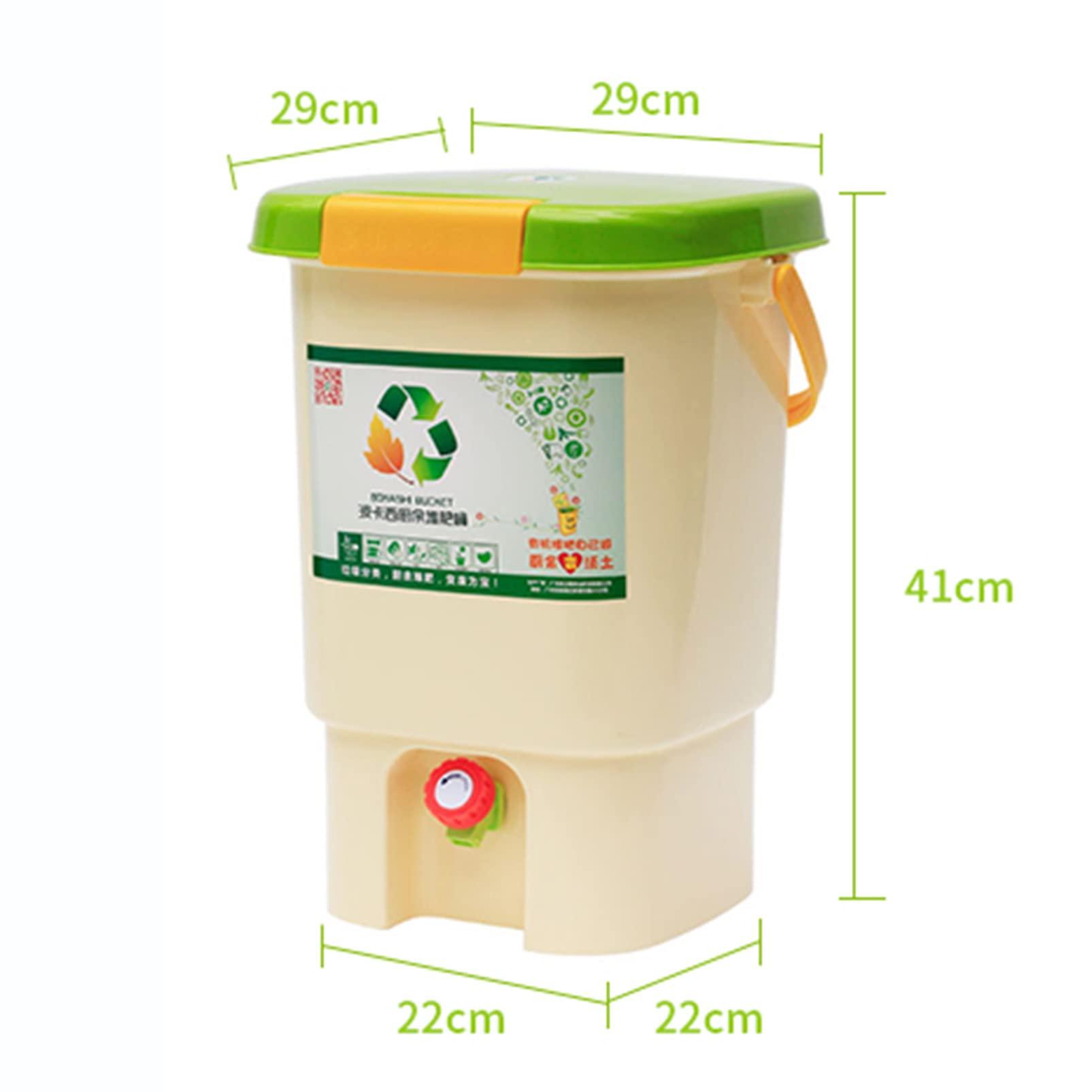 Doorhighpeak Indoor Small Composter Starter Kit Kitchen Compost Bin, Countertop Compost Pail with Sealed Lid and Accessories, Food Recycler Collect Bucket, Cupboard Bin Waste Container Create Rich Organic Compos