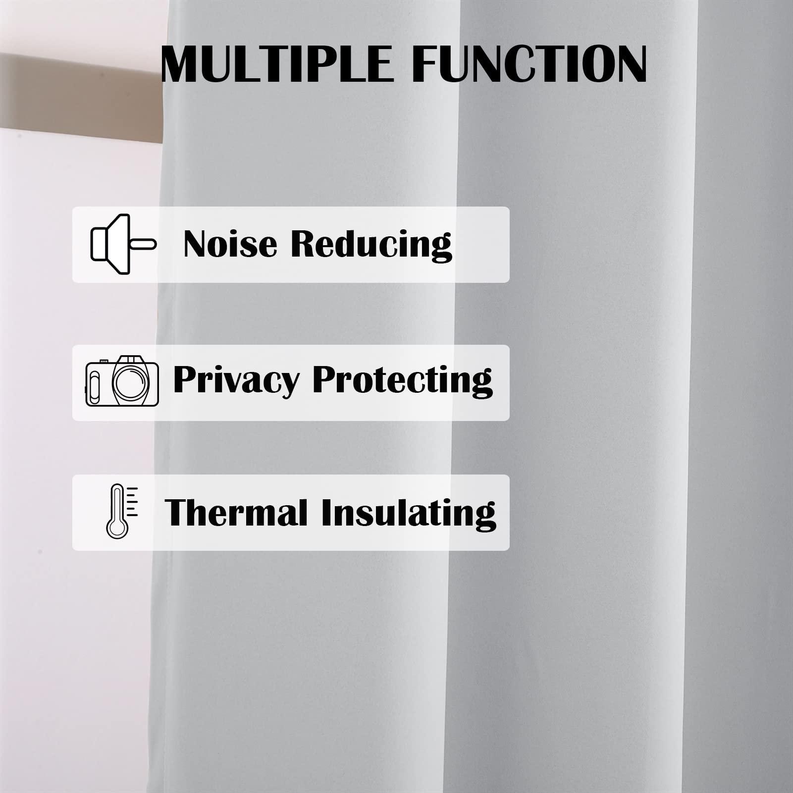 SK Studio SK Studio Room Divider Curtain, Total Privacy Blackout Curtains Thermal Insulated Noise Reduce Sliding Door Curtains for Bedroom Partition, Shared Office, 1 Panel, White, W 4.3 x L 5.2 ft