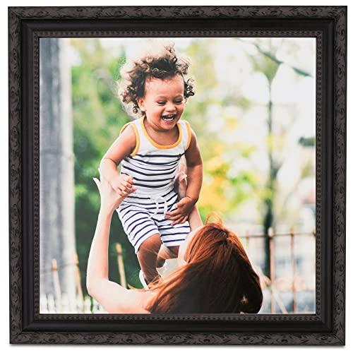 ArtToFrames ArtToFrames 13x15 inch Black Frame with engraved edges Wood Picture Frame, 2WOMM330714-13x15