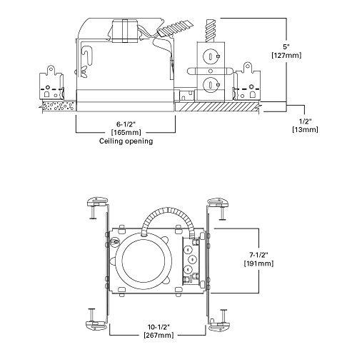 HALO H27 6 in. Aluminum Recessed Lighting Housing for New Construction Shallow Ceiling, Insulation Contact, Air-Tite