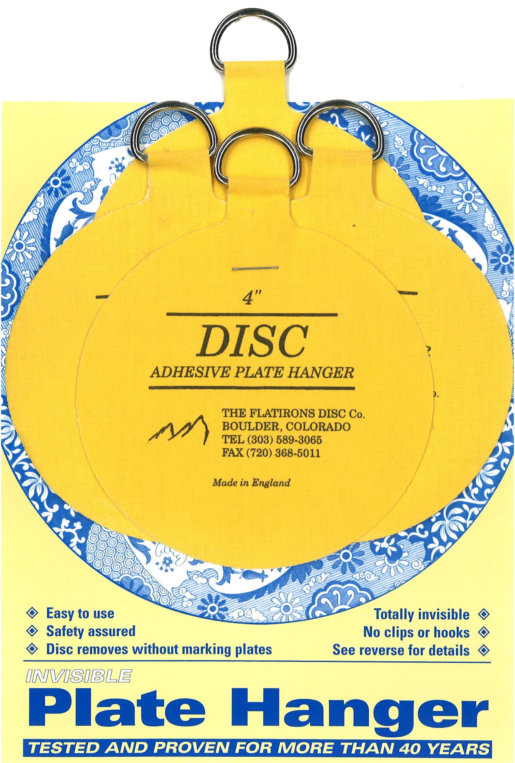 The Flatirons Disc Co Invisible English Disc Adhesive Large Plate Hanger Set (4-4 Inch Hangers)