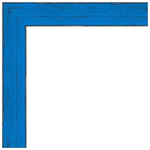 ArtToFrames ArtToFrames 22x30 Inch Blue Picture Frame, This 1\" Custom Wood Poster Frame is Distressed Bright Blue, for Your Art or Photos, 2WOMSM-ECO095-BBU-22x30