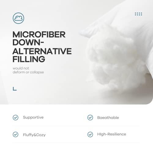 Acanva Acanva Throw Pillow Inserts, Euro Sham Form Stuffer with Premium Polyester Micro Fiber, Decorative for Bed, Couch and Sofa, White, 4 Count (Pack of 1)