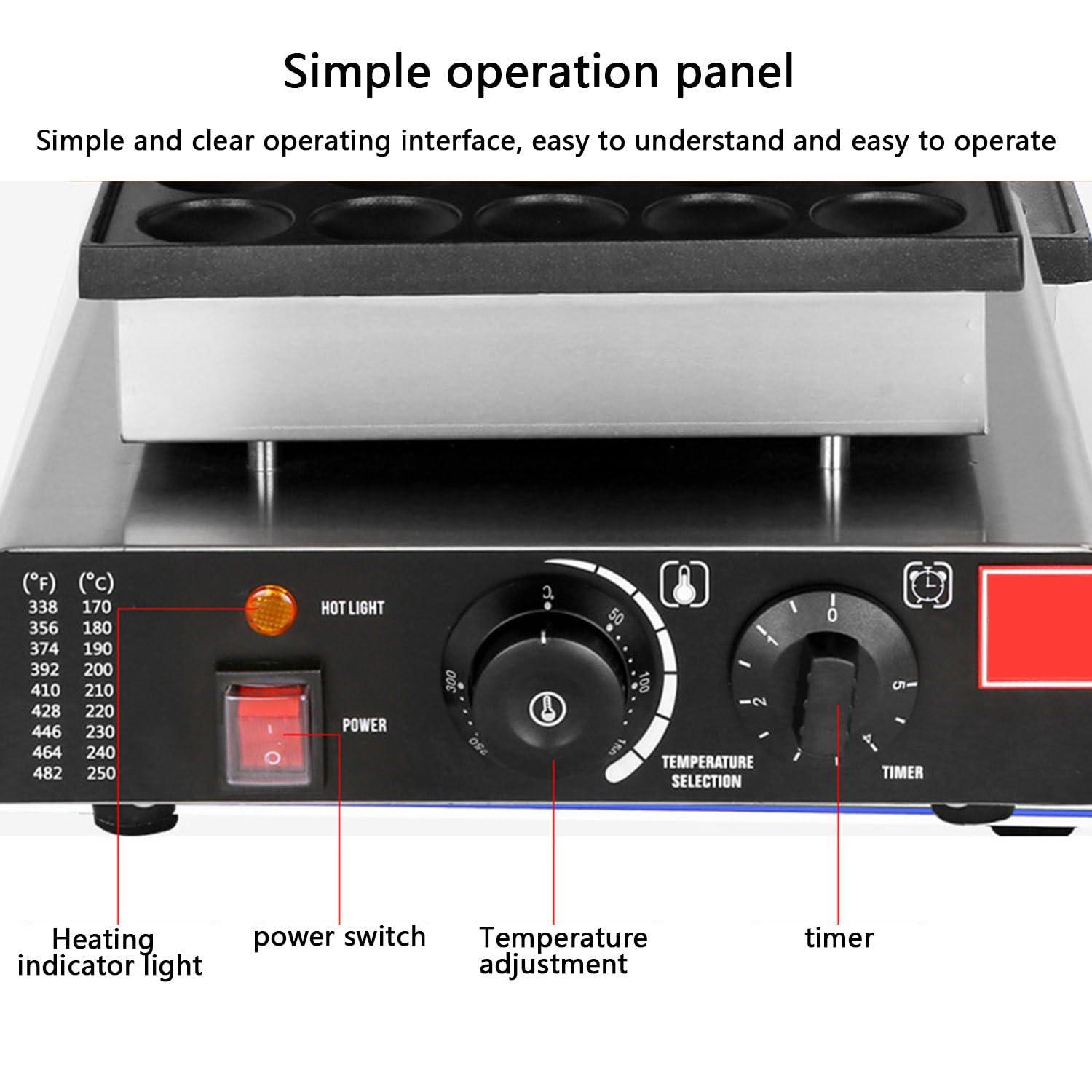 DAZULI Mini Dutch Pancake Baker Maker Commercial Electric Dorayaki Maker Muffin Making Machine Non-stick Waffle Pancake Maker for Restaurant Bakery Leisure Snack Bar,50hole