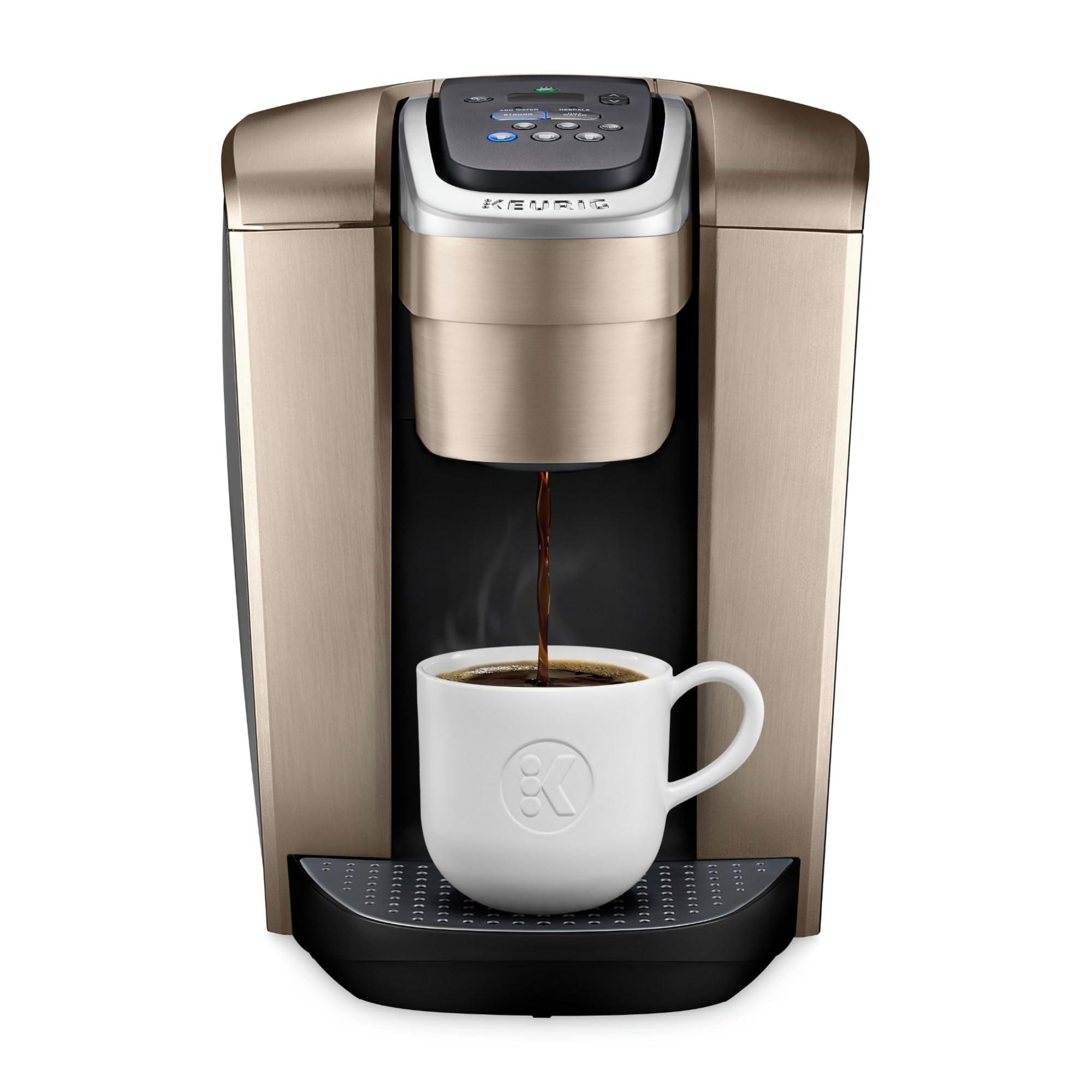 Keurig Keurig K-Elite Single Serve K-Cup Pod Coffee Maker, with Strength and Temperature Control, Iced Coffee Capability, 8 to 12oz Brew Size, Programmable, Brushed Gold