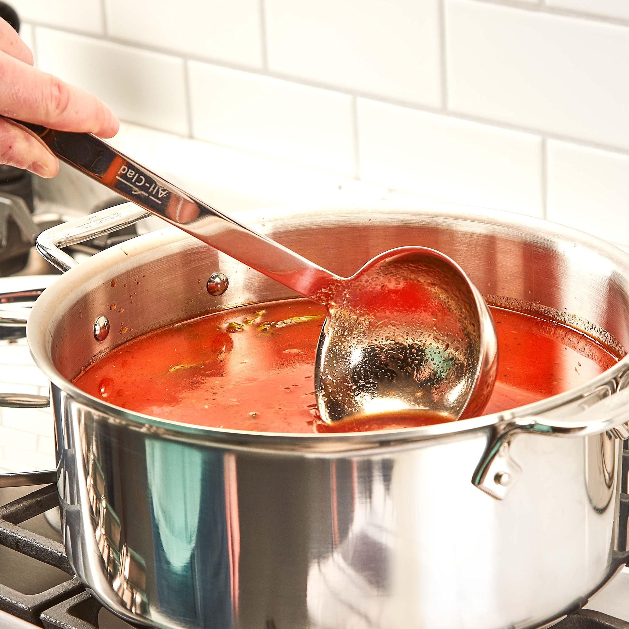 All-Clad All-Clad Specialty Stainless Steel Kitchen Gadgets Soup Ladle Kitchen Tools, Kitchen Hacks Silver
