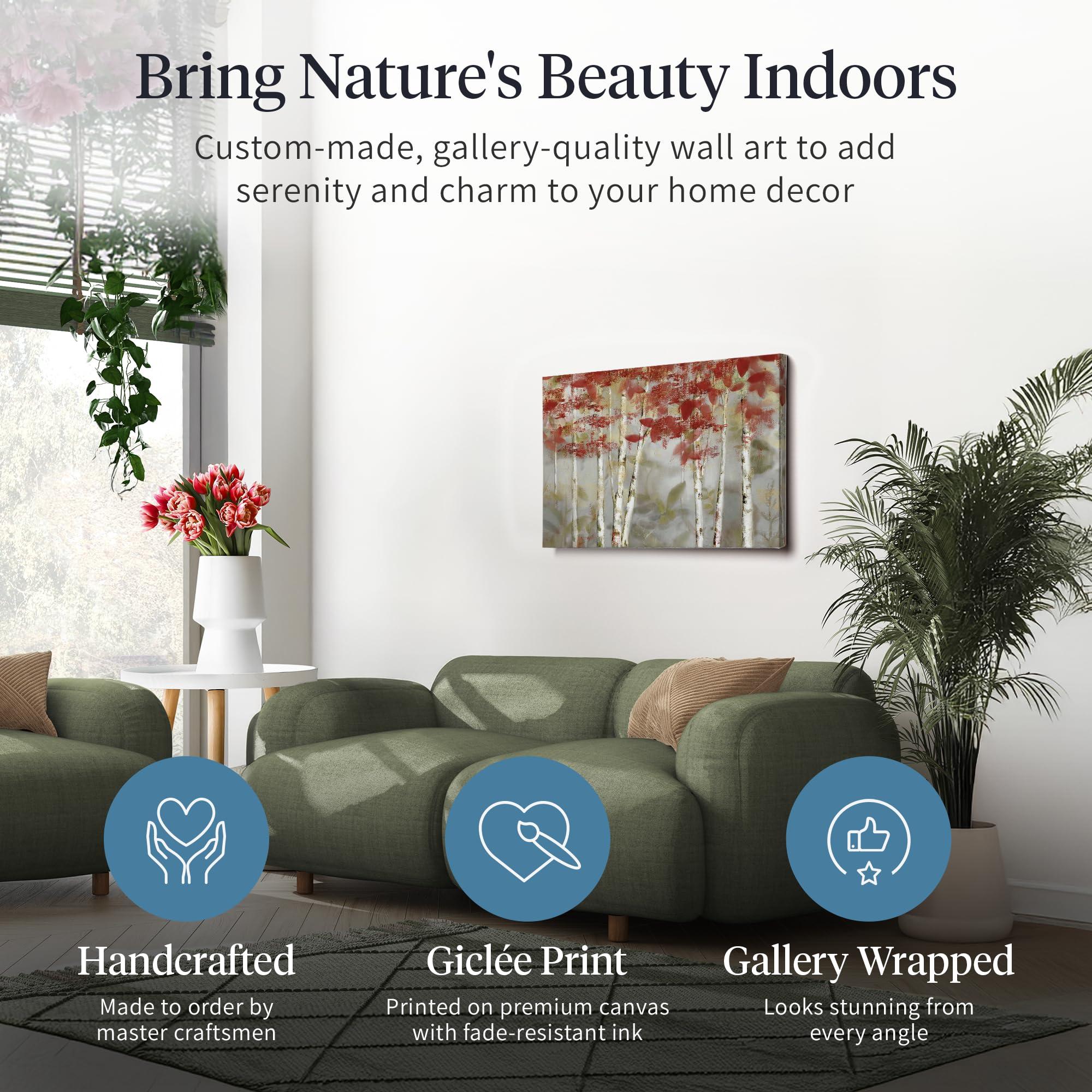 Fine Art Canvas Fine Art Canvas Large Wall Art for Bedroom, Paintings, Wall Art Decor Paintings Pictures for Living Room Autumn Forest Canvas Wall Decor by Artist Nan 32 in x 24 in