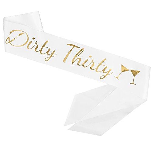 ADBetty Dirty Thirty Satin Sash - 30th Birthday Sash 30th Birthday Gift Idea for Women Fun Party Sash Birthday Party Favors, Supplies and Decorations