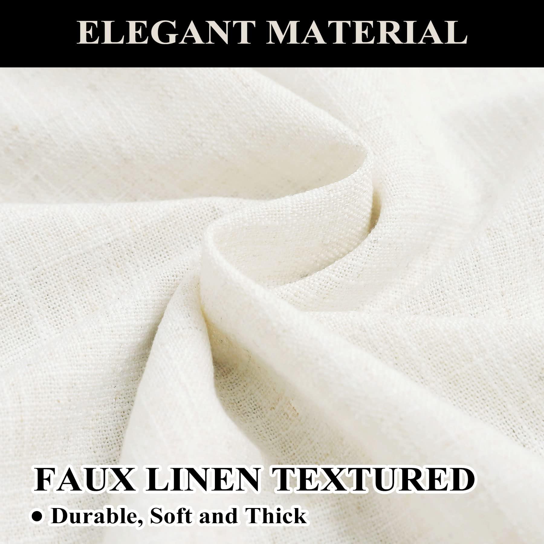 Fcosie Fcosie Living Room Linen Curtains Pinch Pleat Drapes for Traverse Rods Room Darkening Curtain Panels for Farmhouse Wedding Ceremony Party Window Decor (1 Panel), 72" W x 96" L, Ivory White