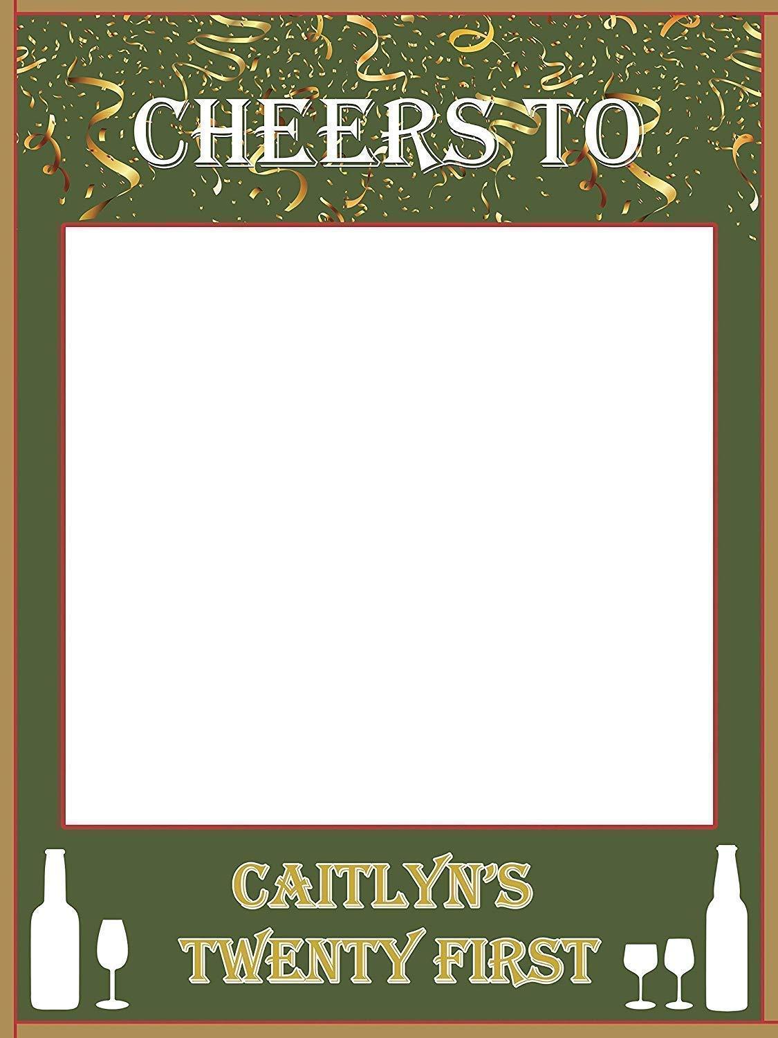 SPEEDYORDERS Personalized Cheers Photo Booth Prop, Personalized Selfie Frame For Event, Cheers To 30 Years, Cheers and Beers, Home Decorations, Handmade Party Supply Photo Booth Frame Sizes 36x24, 48x32