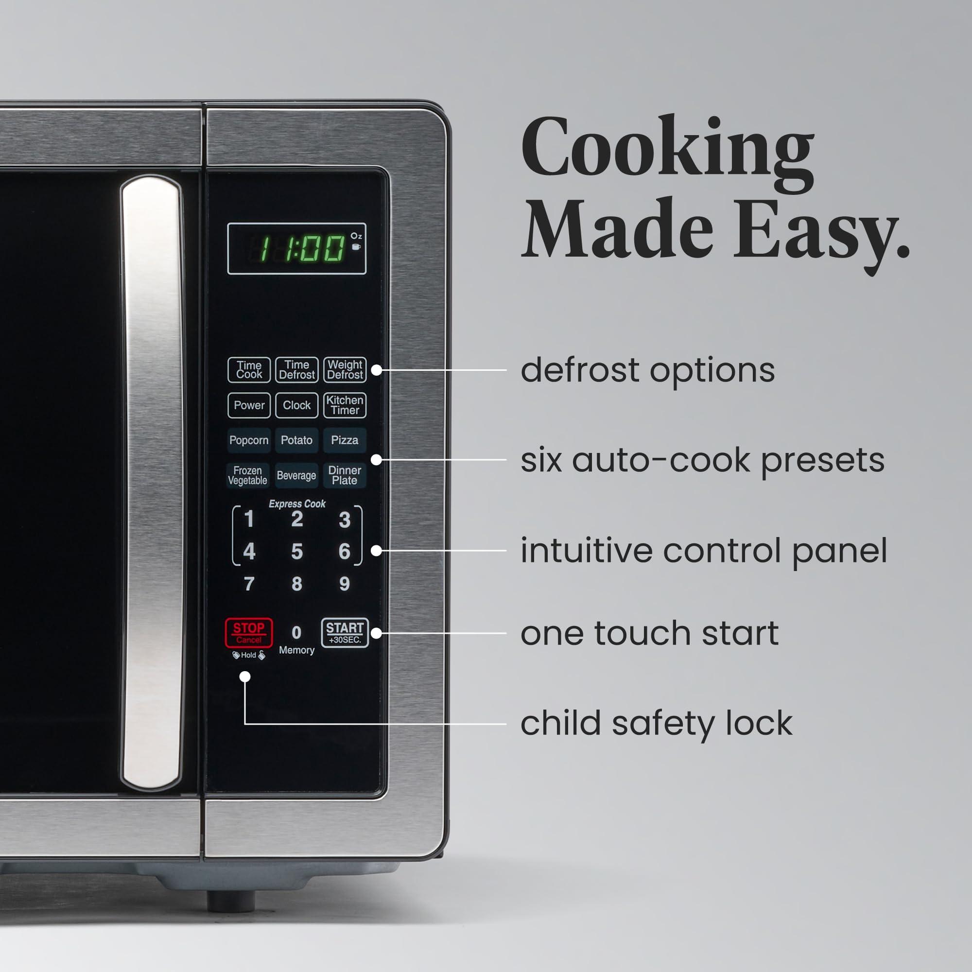 Farberware Farberware Countertop Microwave 1000 Watts, 1.1 cu ft - Microwave Oven With LED Lighting and Child Lock - Perfect for Apartments and Dorms - Easy Clean Stainless Steel