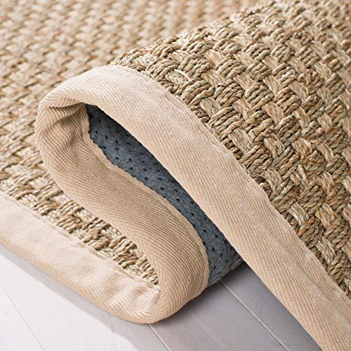 Safavieh SAFAVIEH Natural Fiber Collection Runner Rug - 2\'6\" x 8\', Natural & Beige, Border Basketweave Seagrass Design, Easy Care, Ideal for High Traffic Areas in Living Room, Bedroom (NF114A)